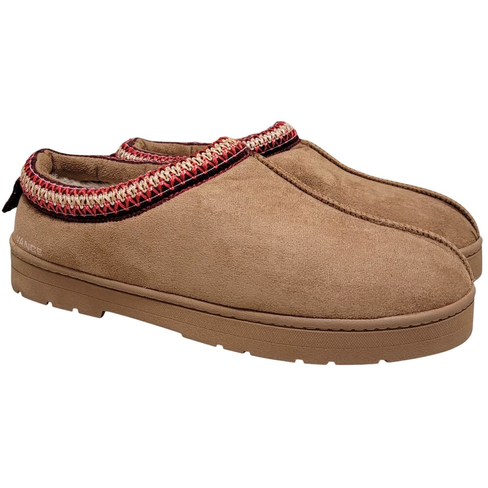 Vance Co. Men Wheeler Slip On Clog Slippers Size US Small 7-8 Brown Faux Suede